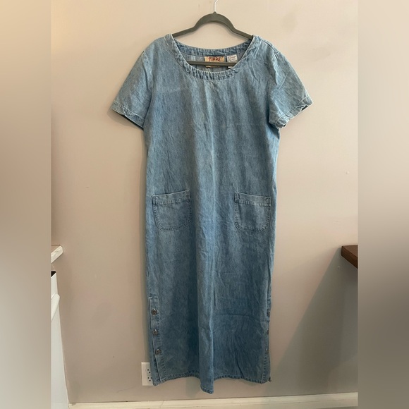 Vintage Studio Ease Clothing Company Denim Maxi Dress - Picture 1 of 6